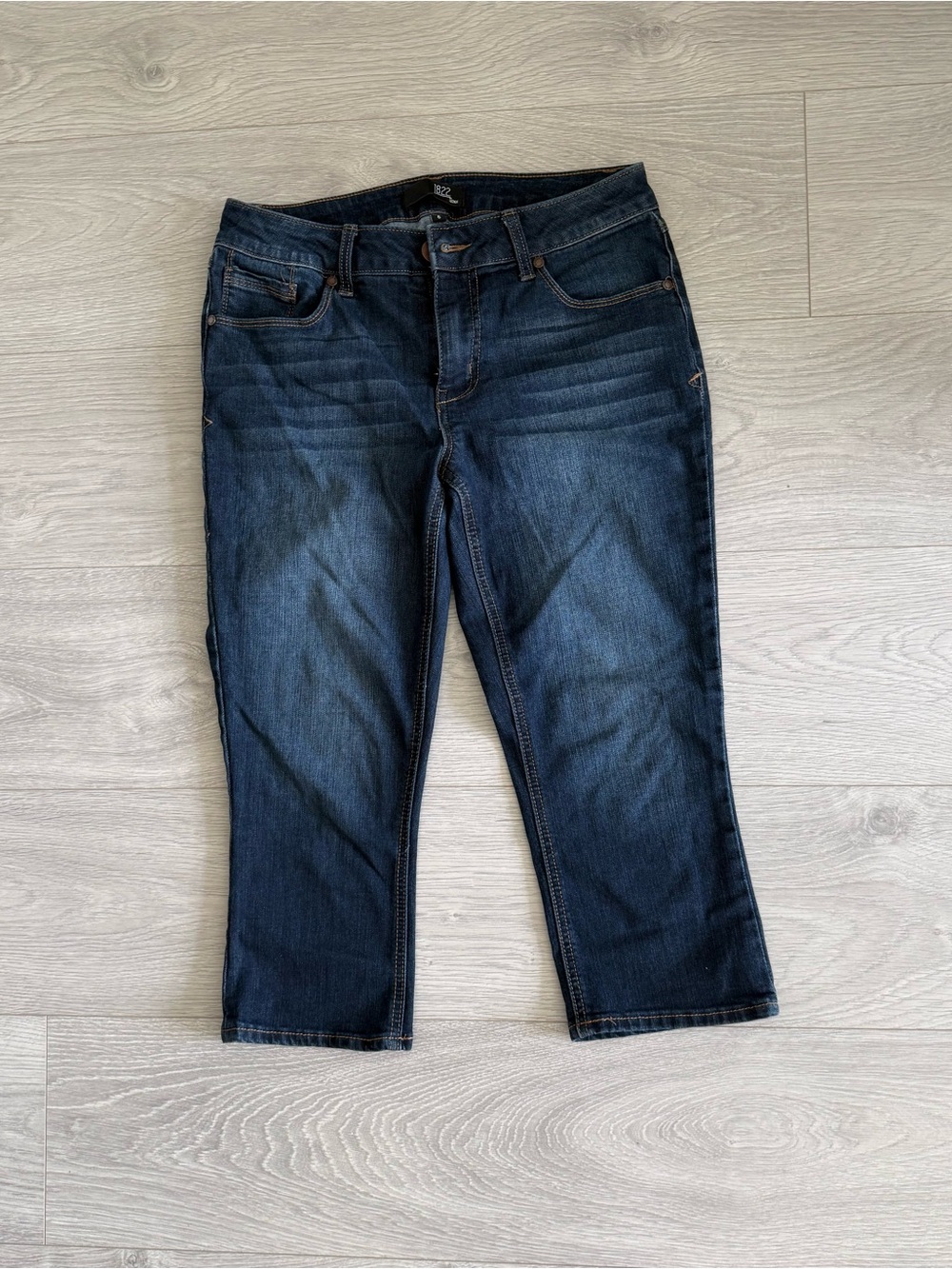 1822 Denim Dark Blue Ankle Crop Jeans